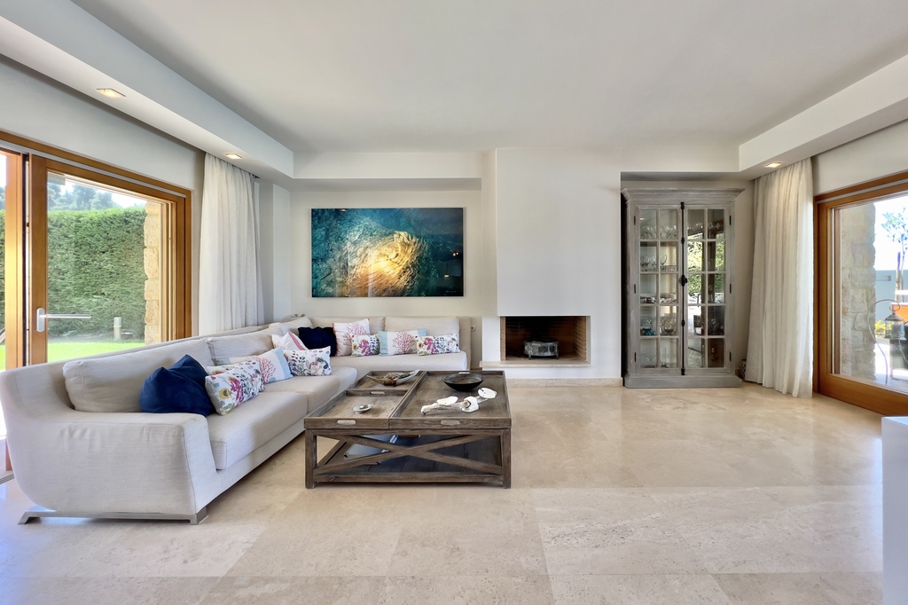B, LIVING ROOM, Villa Gizelle, Sani Club Private Villas Complex, Kassandra, Halkidiki, Greece